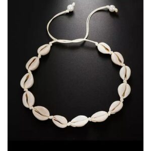 Cowrie Shell Adjustable Bracelet - cream